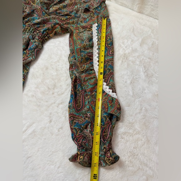 Pink and Silver Gypsy Bohemian Asymmetrical Layered Midi Dress w/ Crochet Trim - Picture 15 of 16